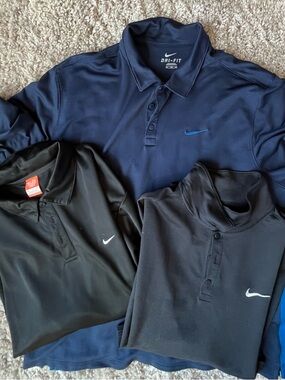 3 XXL Nike Men’s Polo Pack - Navy and Black Shirts